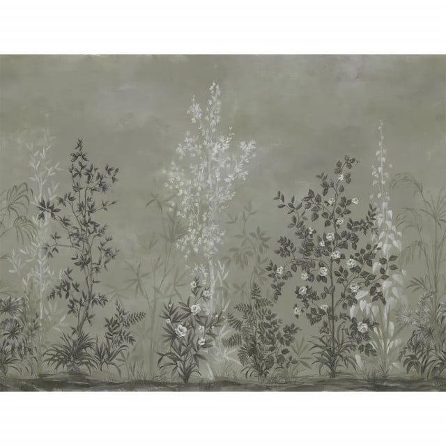 Tapet verde din hartie Chinoiserie Haze Rebel Walls