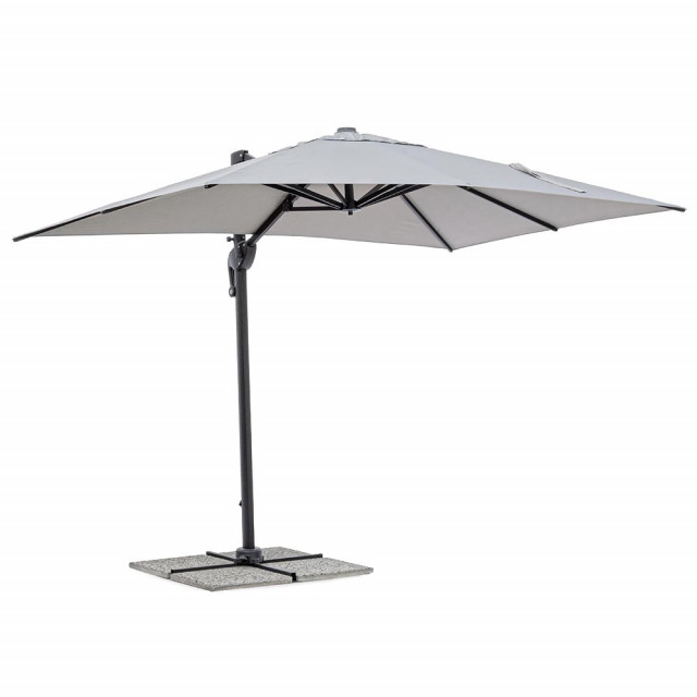 Umbrela soare gri din poliester si aluminiu Ines Style Bizzotto