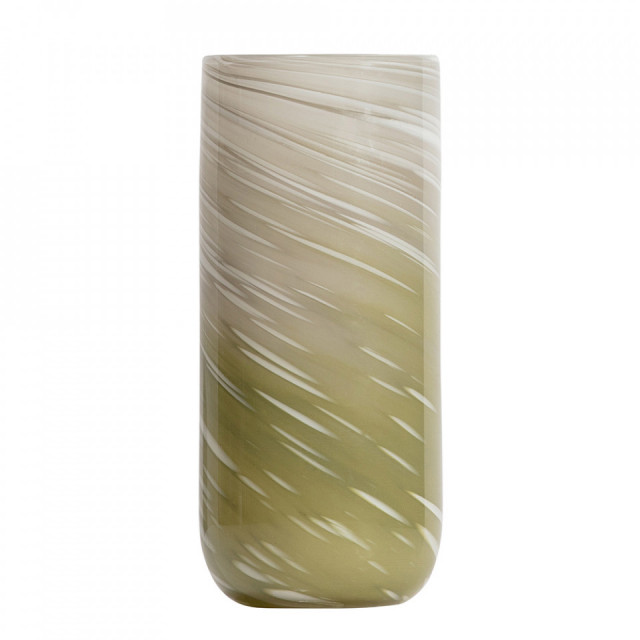 Vaza alba/verde din sticla 29 cm Olan Woood