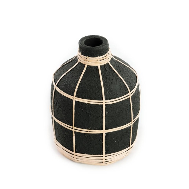 Vaza decorativa neagra/maro din ceramica 19 cm Whoopy Bazar Bizar