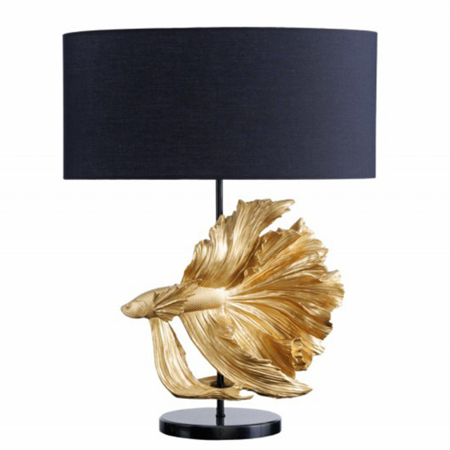 Veioza aurie/neagra din marmura 64 cm Crowntail The Home Collection