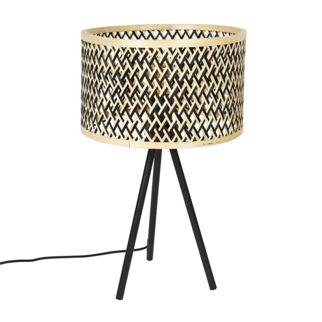 Veioza neagra/maro din bambus 55 cm Isla The Home Collection