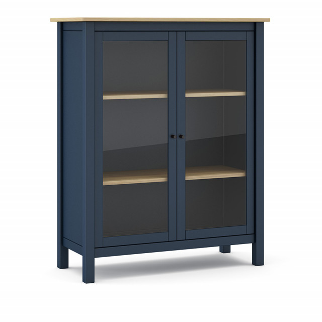 Vitrina albastra din lemn 110 cm Misti The Home Collection