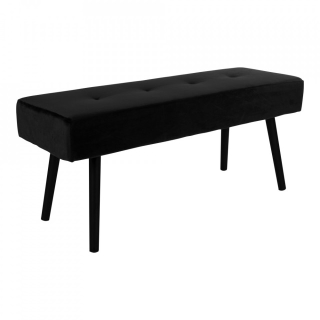 Bancheta neagra din catifea 100 cm Skiby House Nordic