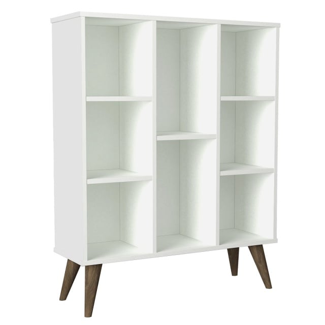 Biblioteca alba din lemn 114 cm Link The Home Collection