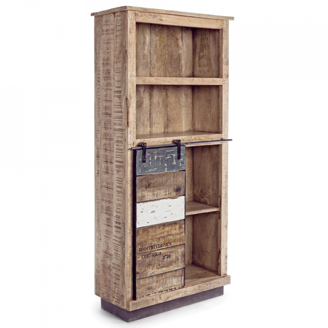 Biblioteca maro din lemn de mango 163 cm Tudor Bizzotto