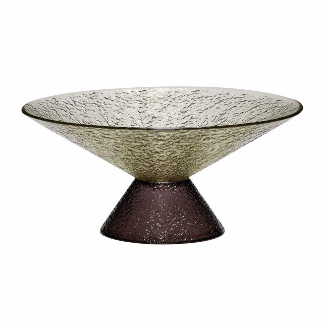 Bol decorativ verde/maro din sticla 12 cm Bonbon Hubsch