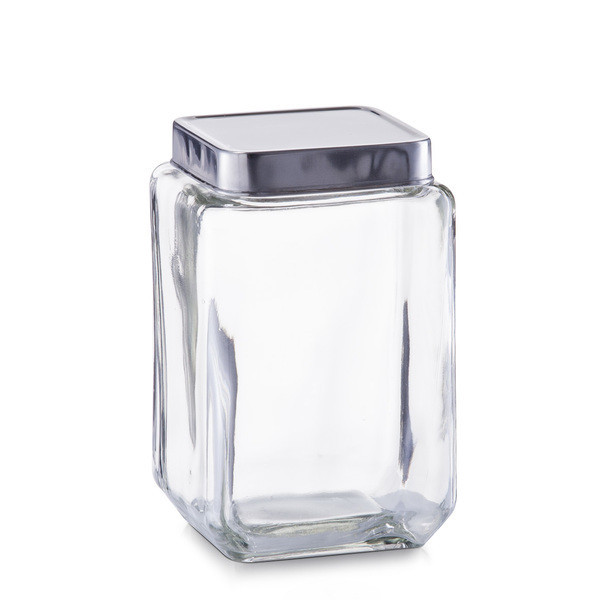 Borcan cu capac transparent/argintiu din sticla 1,5 L Tove Zeller