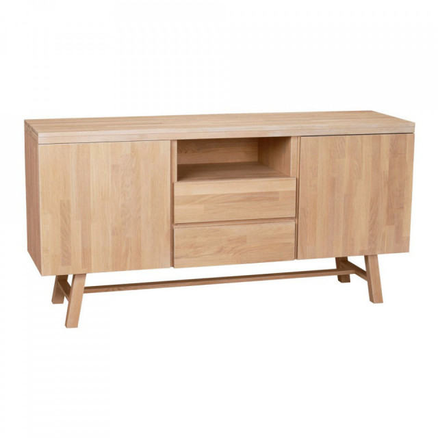 Bufet inferior maro deschis din lemn de stejar 160 cm Brooklyn Rowico Home