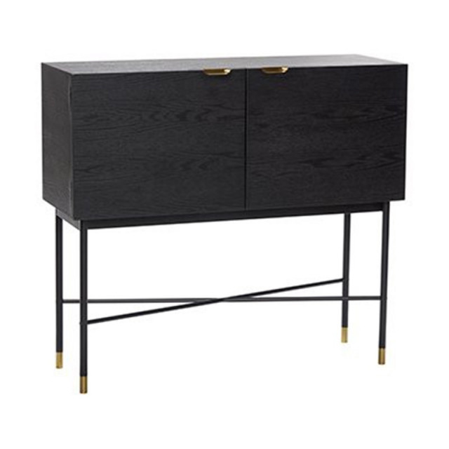 Bufet inferior negru din lemn 100 cm Norm Hubsch