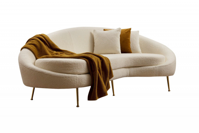 Canapea crem din textil pentru 3 persoane Eses Bouclette The Home Collection