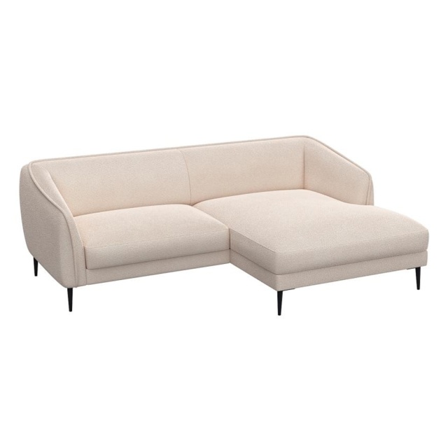 Canapea cu colt crem din textil pentru 1.5 persoane Belle Right Flexlux