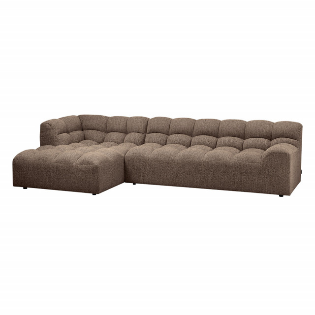 Canapea cu colt maro inchis din poliester 324 cm Allure Left Woood