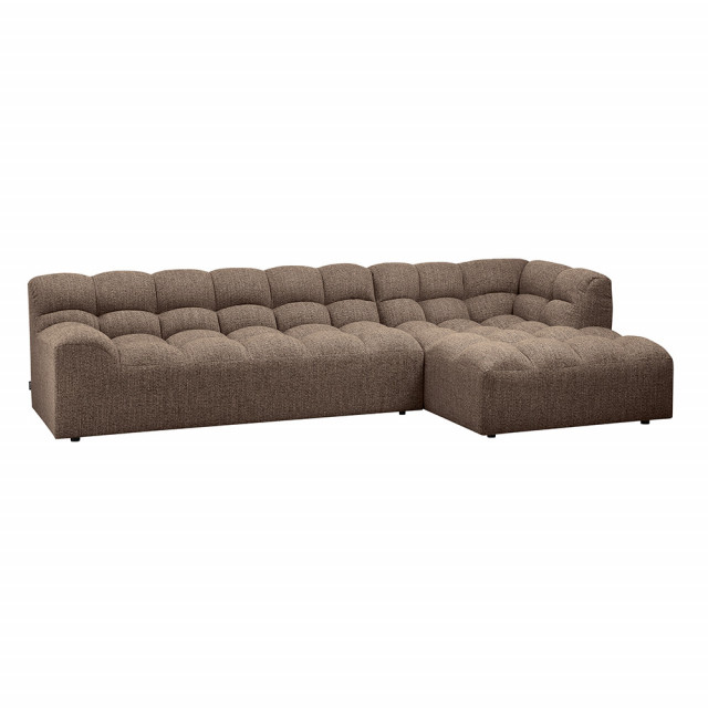 Canapea cu colt maro inchis din poliester 324 cm Allure Right Woood