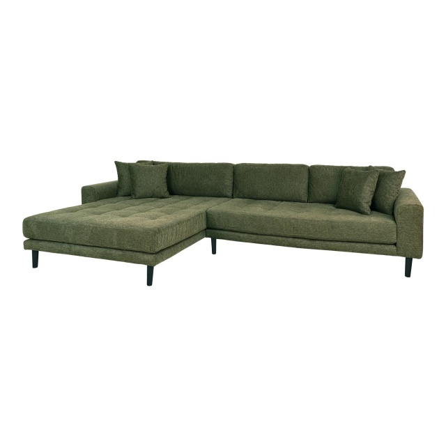 Canapea cu colt oliv din textil 290 cm Lido Left House Nordic