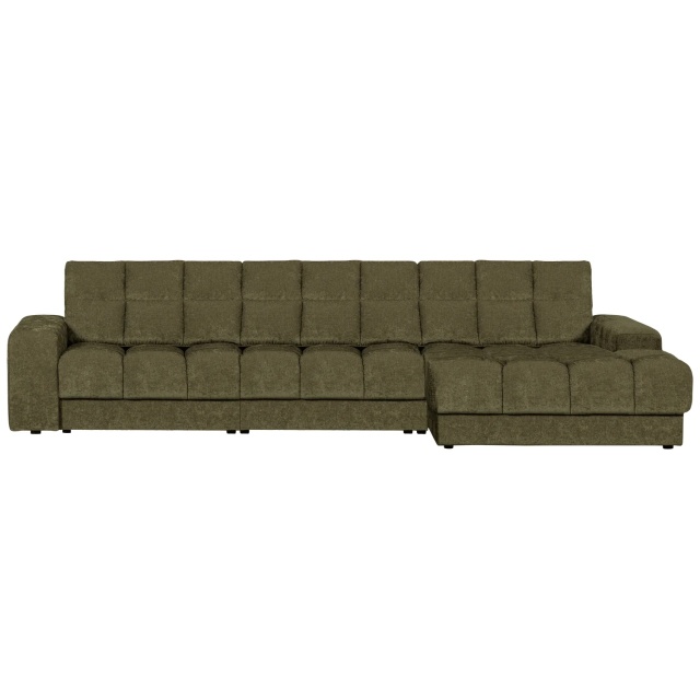 Canapea cu colt verde din textil 316 cm Second Date Ferra Right Woood