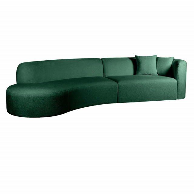 Canapea cu colt verde din textil pentru 3 persoane Banana V3 Left The Home Collection