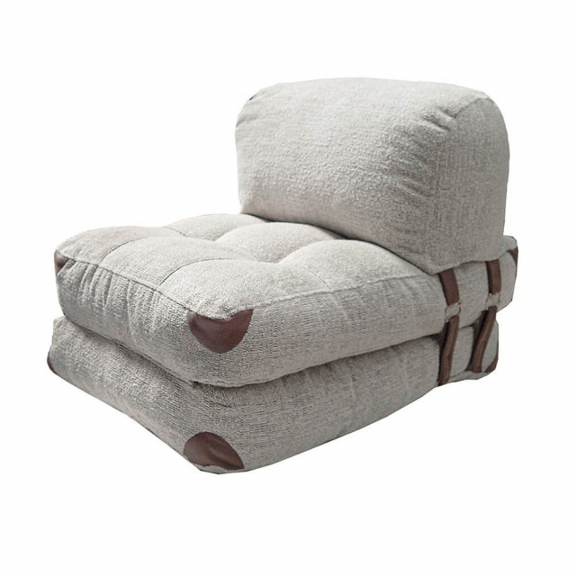 Canapea extensibila gri din textil pentru 1 persoana Teddy The Home Collection