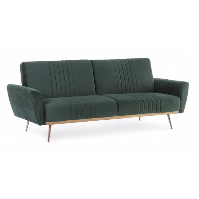 Canapea extensibila verde din catifea 210 cm Johnny Bizzotto