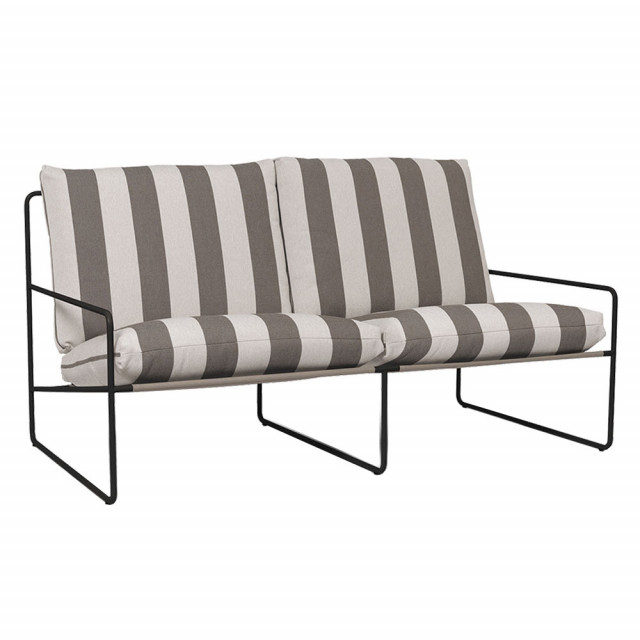 Canapea exterior maro/neagra din textil pentru 2 persoane Desert Ferm Living