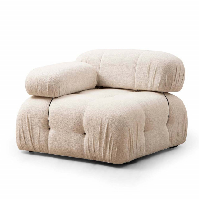 Canapea modulara crem din textil pentru 1 persoana Bubble Bouclette 1L The Home Collection
