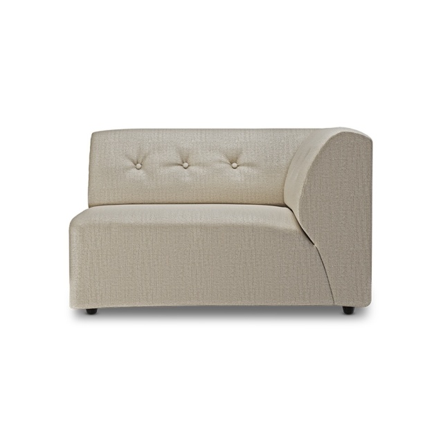 Canapea modulara ivorie din textil 118 cm Vint Pure Right HKliving