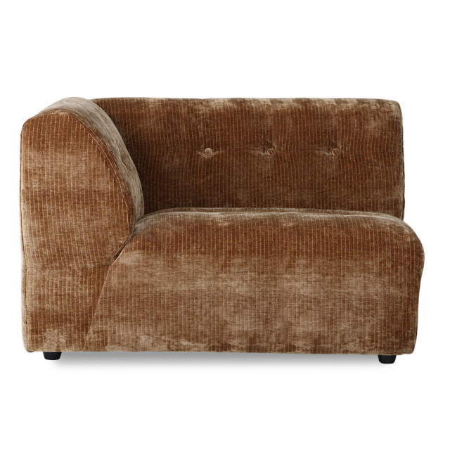 Canapea modulara maro din poliester pentru 1,5 persoane Vint Left Corduroy HKliving