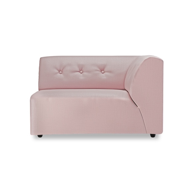 Canapea modulara roz din textil 118 cm Vint Pure Right HKliving