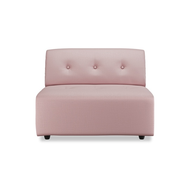 Canapea modulara roz din textil 89 cm Vint Middle HKliving