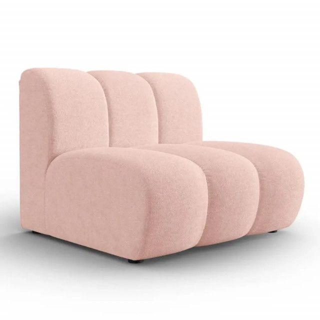 Canapea modulara roz din textil si lemn de pin pentru 1 persoana Lupine Besolux