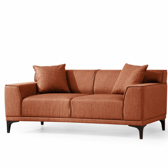 Canapea portocalie din textil pentru 2 persoane Petra The Home Collection