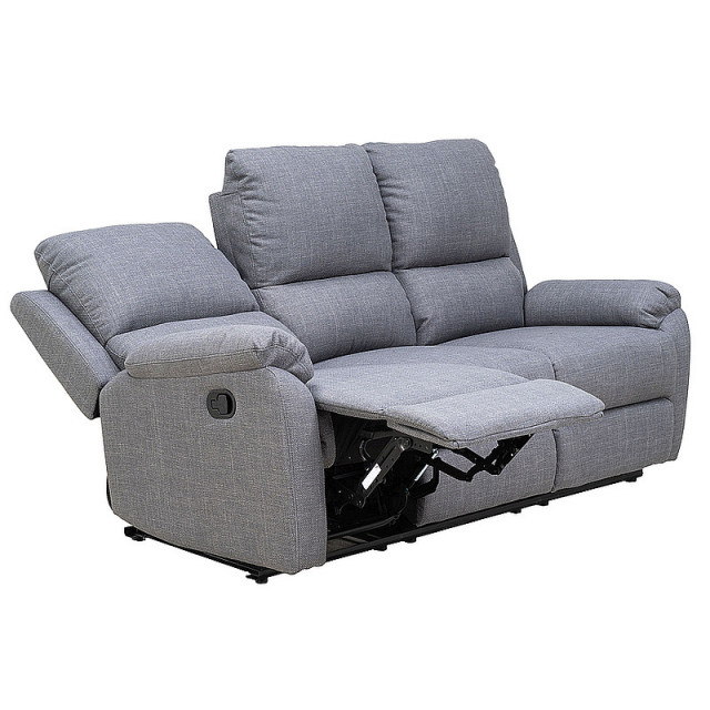 Canapea recliner gri din textil pentru 3 persoane Spencer The Home Collection
