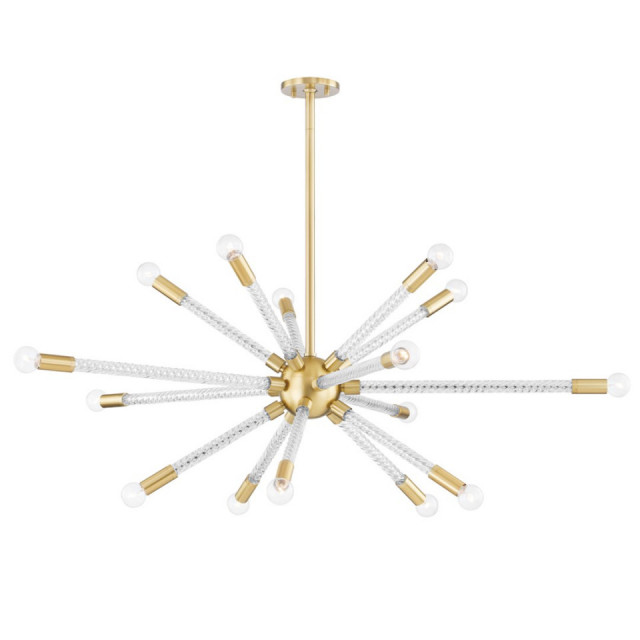 Candelabru maro alama din sticla si otel cu 15 becuri Pippin Hudson Valley Lighting