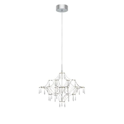 Candelabru transparent/argintiu din metal cu 36 LED-uri Efesos Markslojd