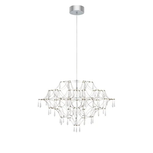 Candelabru transparent/argintiu din metal cu 50 LED-uri Efesos Markslojd