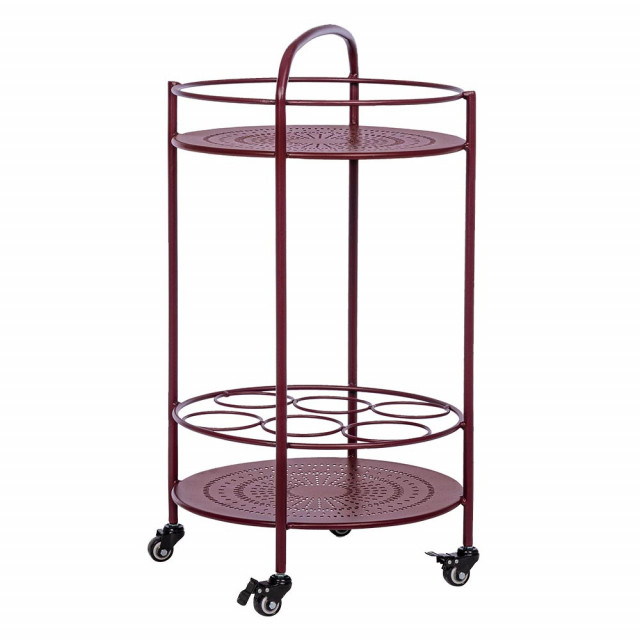Carucior pentru exterior rosu burgund din metal Burton Bizzotto