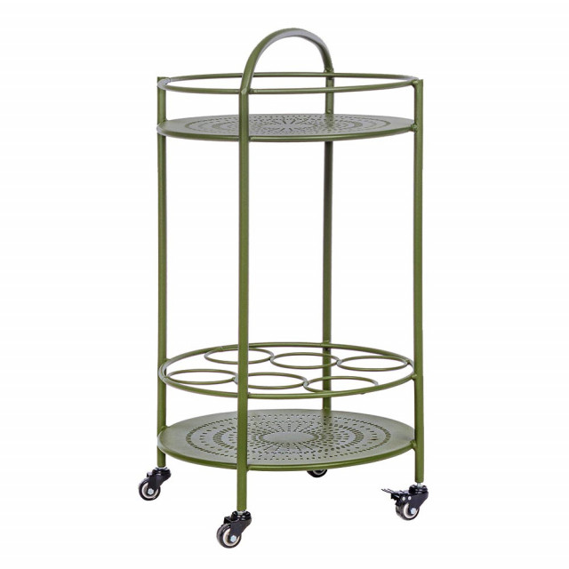 Carucior pentru exterior verde din metal Burton Bizzotto