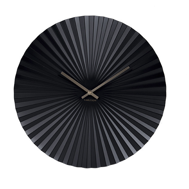 Ceas de perete rotund negru din otel 40 cm Beaver Present Time