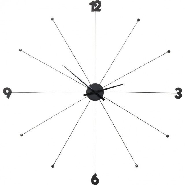 Ceas rotund negru din aluminiu 100 cm Umbrella Kare