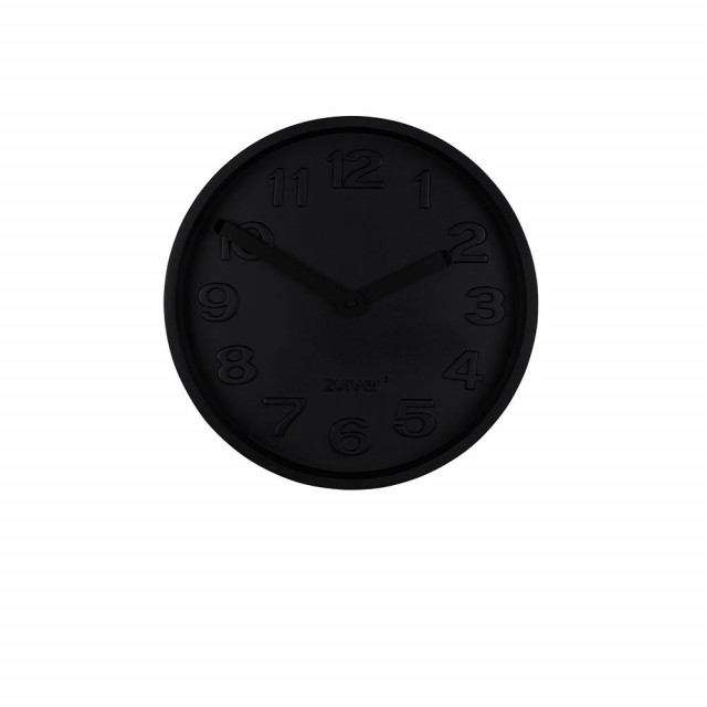 Ceas rotund negru din ciment 32 cm Concrete Time All Black Zuiver