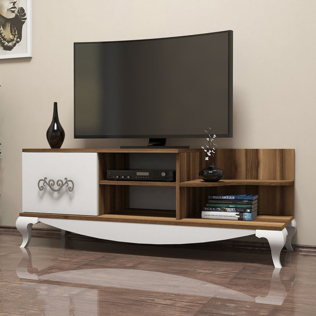 Comoda TV maro/alba 130 cm Sultan The Home Collection