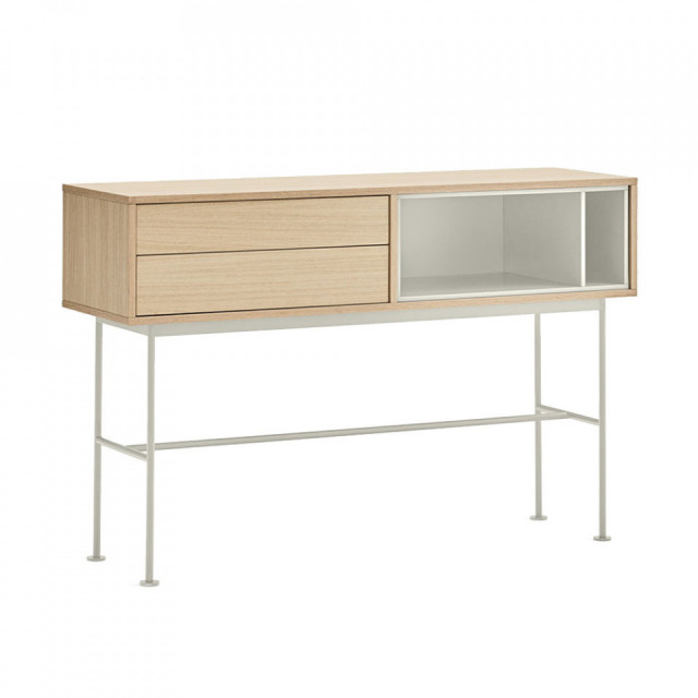Consola crem/maro din metal 120 cm Yoko Teulat