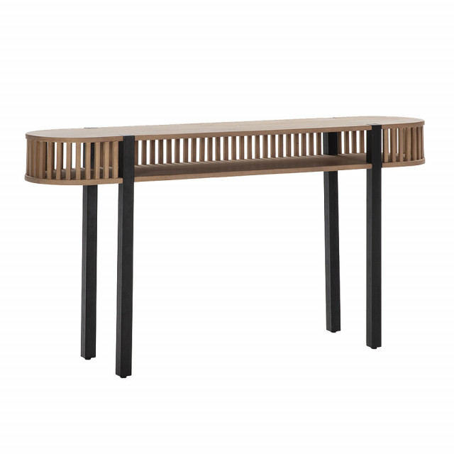 Consola maro/neagra din lemn si metal 150 cm Aboka Thai Natura