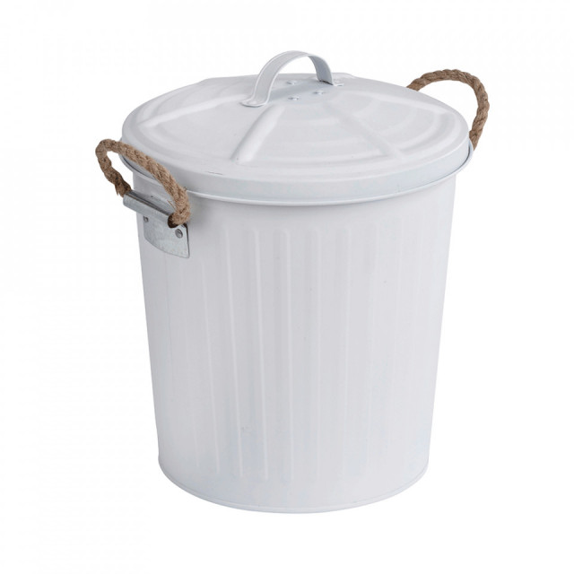 Cos de gunoi alb din metal 6 L Gara Wenko