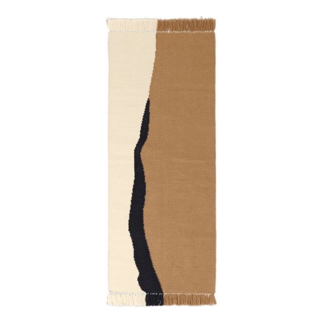 Covor bej/alb antic din fibre naturale 70x180 cm Soil Ferm Living