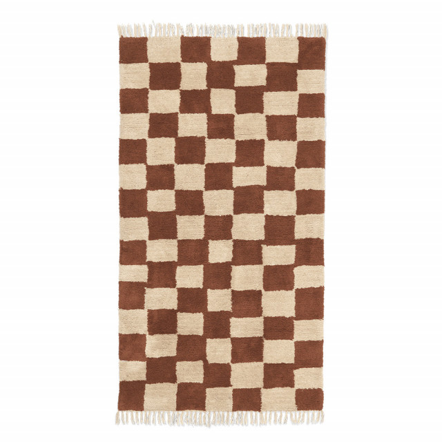 Covor crem/maro din bumbac 90x150 cm Mara Ferm Living
