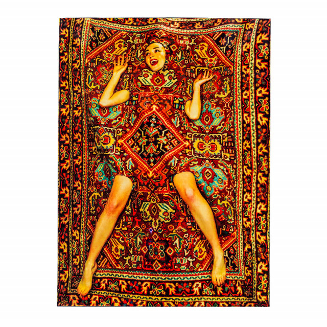 Covor multicolor din poliamida si poliester 200x280 cm Lady On Carpet Toiletpaper Seletti