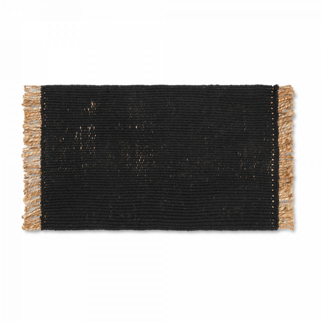 Covor negru din fibre 50x80 cm Block Ferm Living