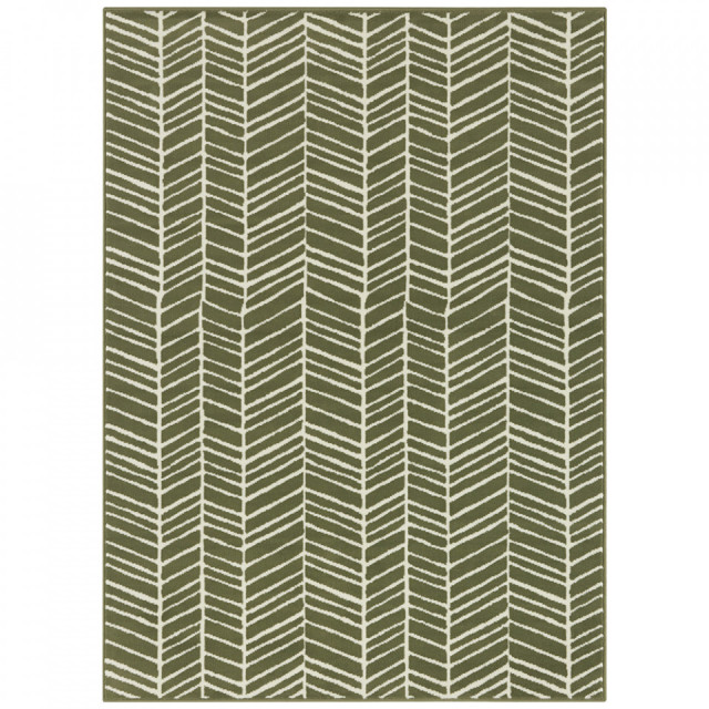 Covor verde din polipropilena Line Pattern The Home Collection (diverse dimensiuni)