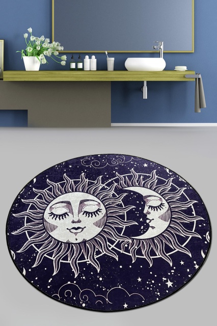 Covoras de baie multicolor din fibre sintetice 160 cm Aten Djt The Home Collection